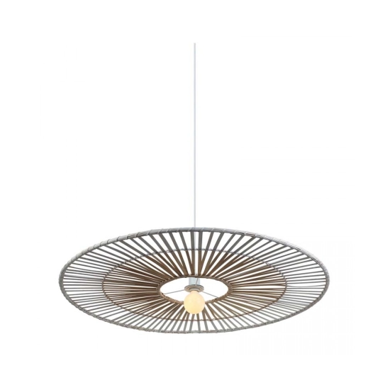 19106 PENDANT LIGHT BAMBOO METAL 1XE27 WHITE Zambelis Lights